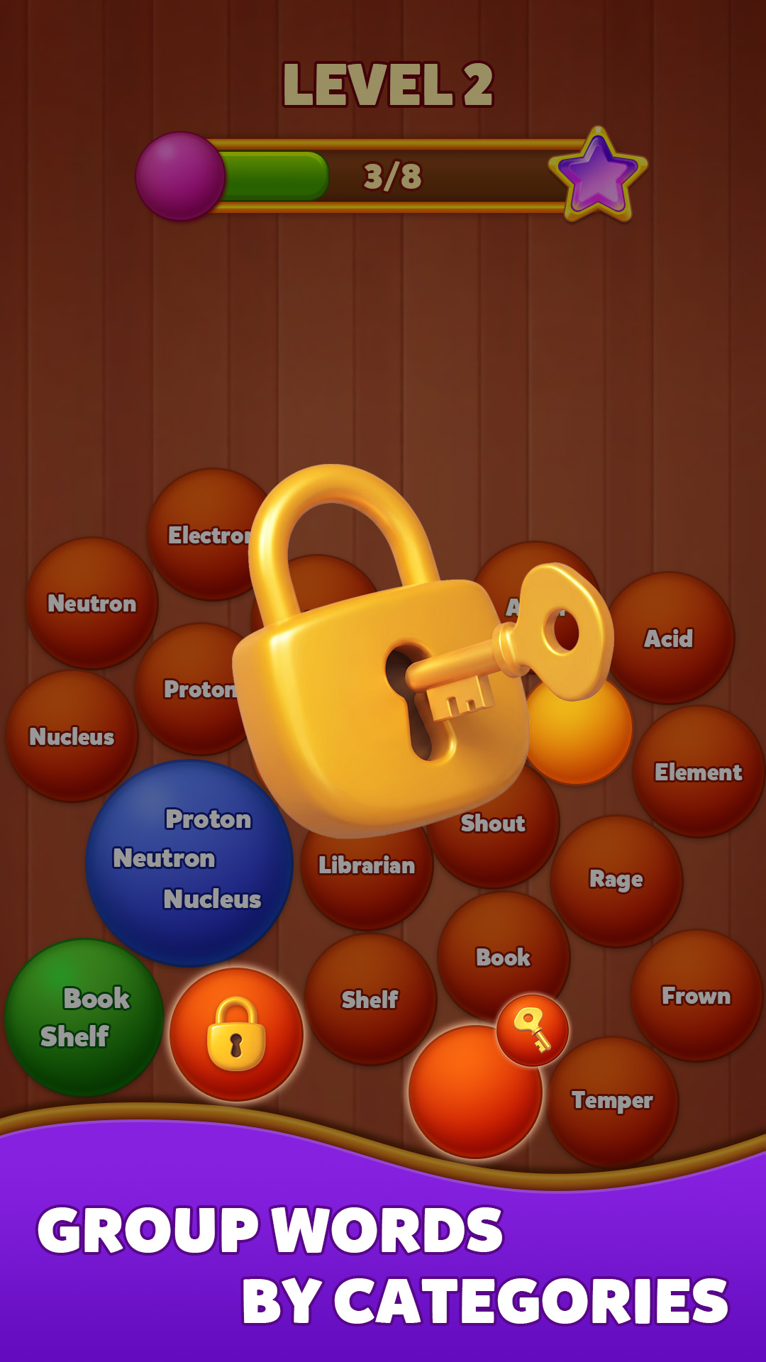 Word Sort - Bubble Crush gameplay screenshot 1
