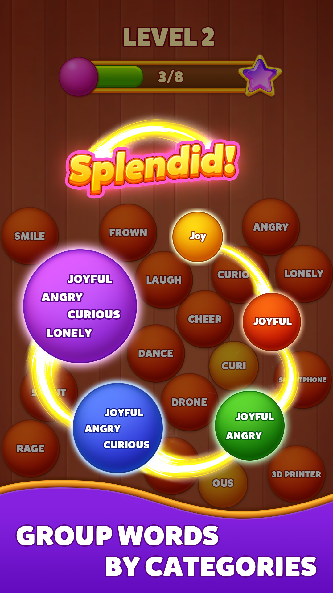 Word Sort - Bubble Crush gameplay screenshot 2
